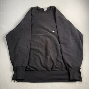 Vintage Champion Reverse Weave Sweatshirt Mens XXL Black Distressed Made in USA